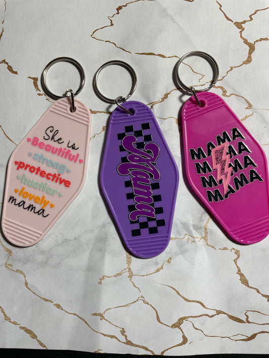 Custom retro hotel keychains