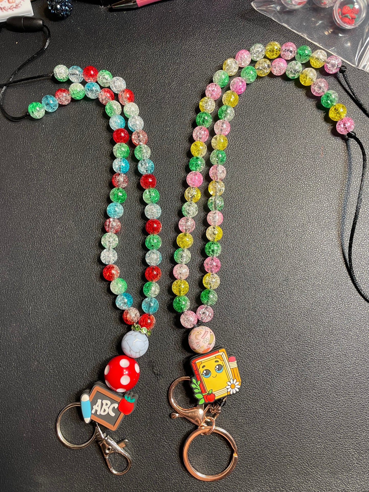 Beaded lanyard.