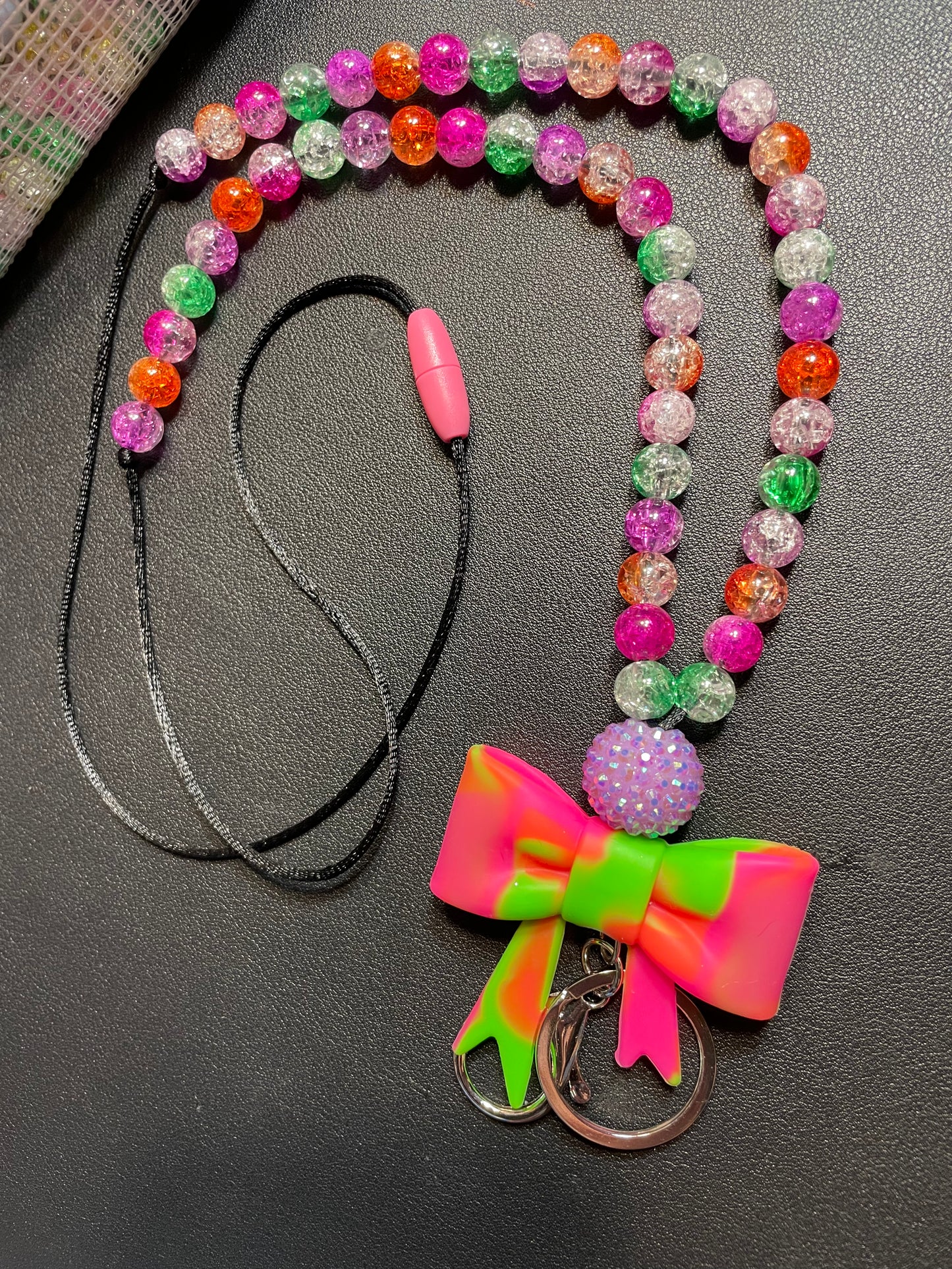 Beaded lanyard.